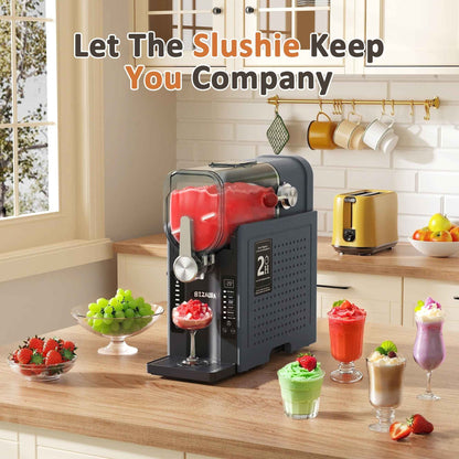 BIZAURA Slushie Machine, Slushy Machine for Home No Ice Need, Professional Frozen Drink Maker, 6 Presets for Milkshakes, Frappés, Slush, Ice Cream