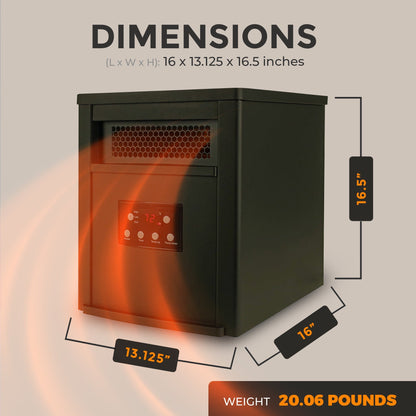 LifeSmart LifePro 6 Element 1500W Electric Infrared Quartz Indoor Space Heater