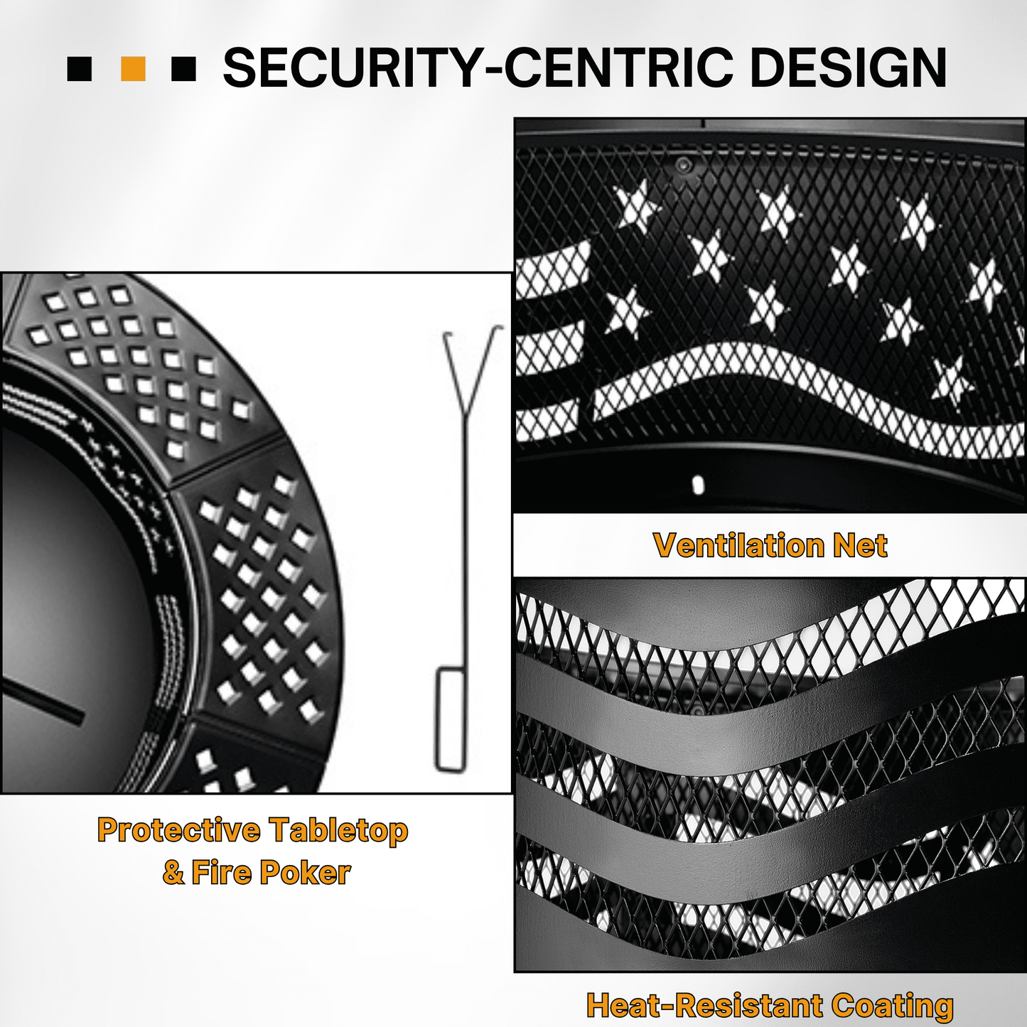 TrumanPick Fire Pit for Outside 42" Wood Burning Fire Pit Tables with 2 Adjustable Swivel BBQ Grills, Lid, Poker for Patio Backyard BBQ Ice Storage