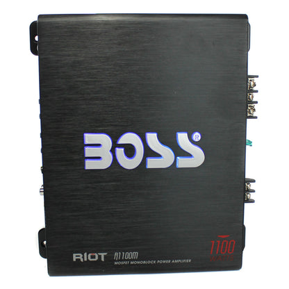 Boss Riot 1100 Watt Monoblock Car Amplifier with 8 Gauge Installation Wiring Kit - Find Fresh Goods