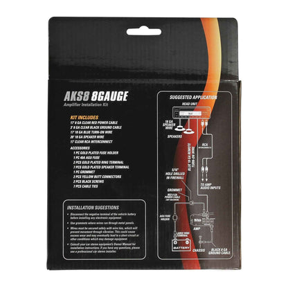 SOUNDSTORM AKS8 8 Gauge Car Amplifier Amp Complete Wiring Kit with RCA