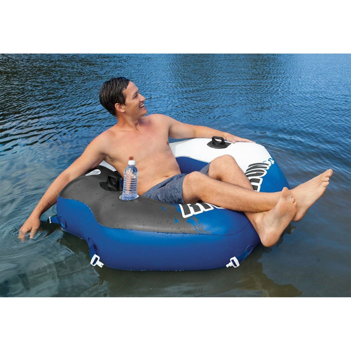Intex River Run Single Person Inflatable Connecting Floating Lounge Tube Chair