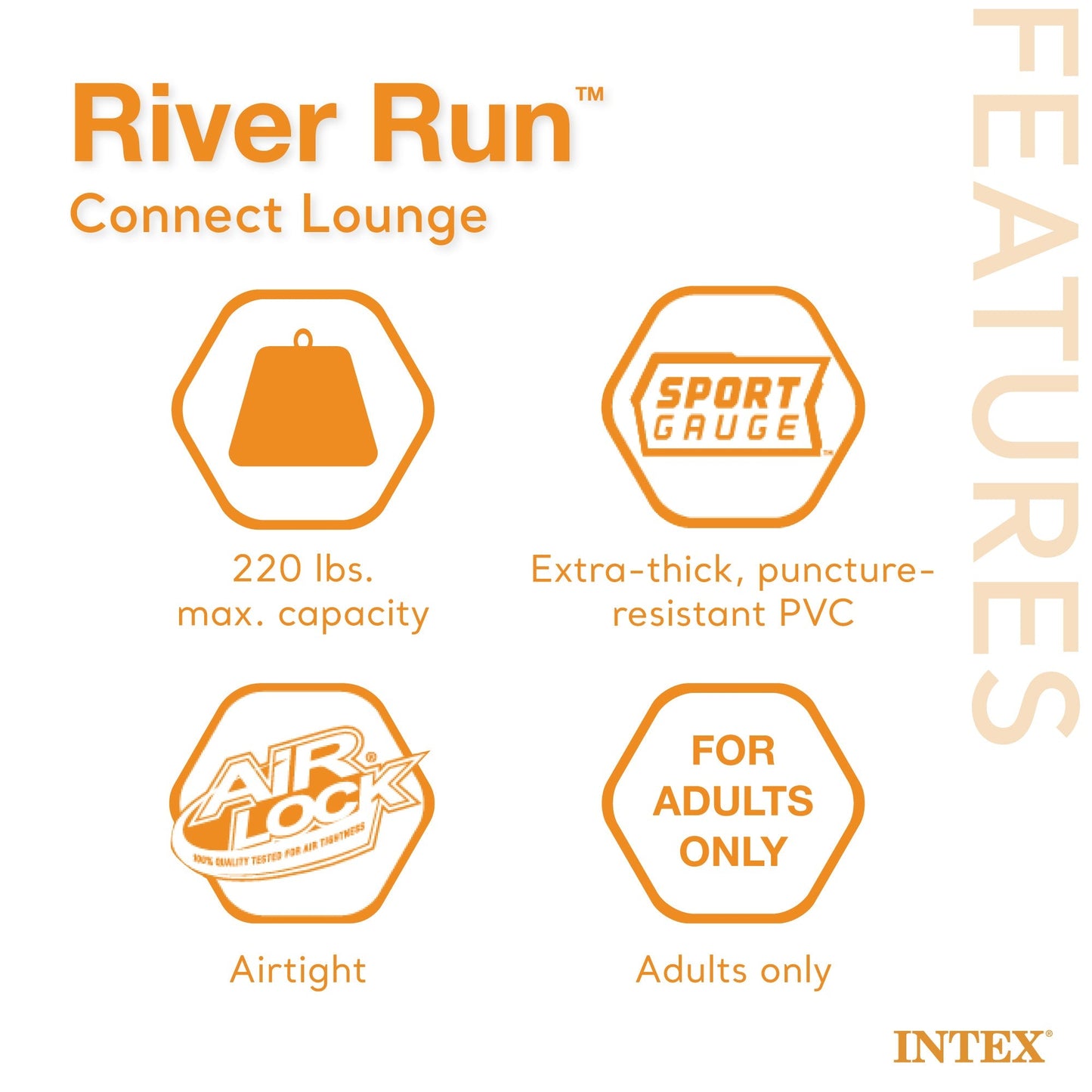 Intex River Run Connect Inflatable Tube (2 Pack) & Mega Chill II Beverage Float