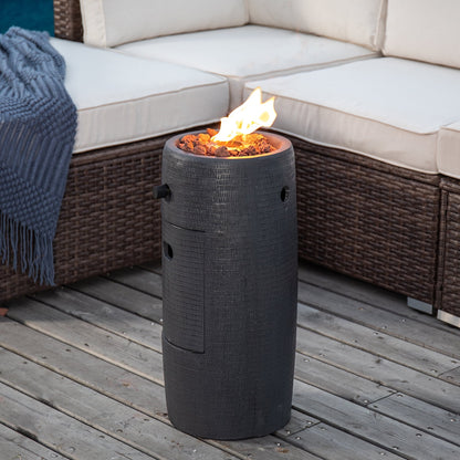 COSIEST 15,000 BTU 11-inch Round Outdoor Propane Fire Pit Table,Free Lava Rocks