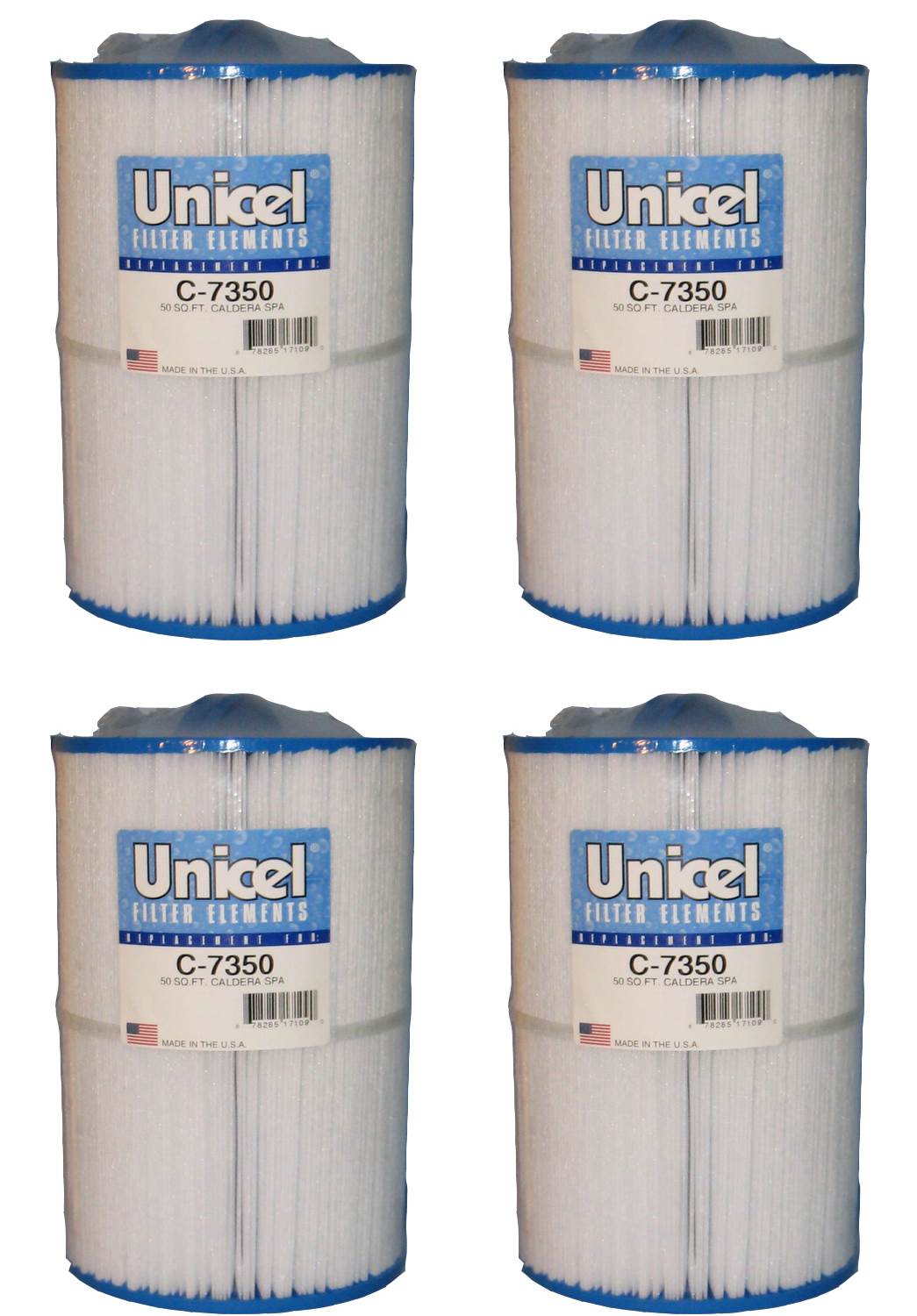 Unicel C-7350 Replacement 50 Sq Ft Spa Filter Cartridge, 200 Pleats (4 Pack)