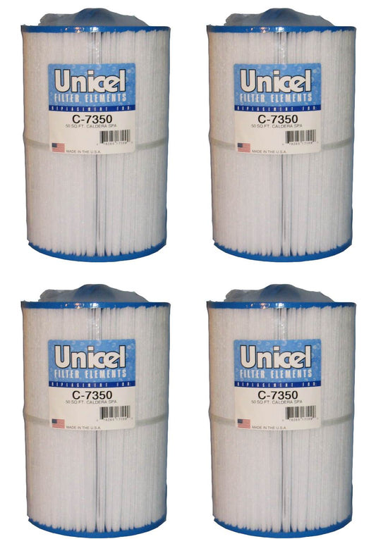 Unicel C-7350 Replacement 50 Sq Ft Spa Filter Cartridge, 200 Pleats (4 Pack)