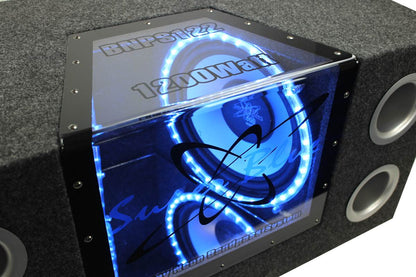 Pyramid BNPS102 10" 1000W Dual Car Subwoofers w/ Box, 1100W Mono Amp, & Amp Kit - Find Fresh Goods