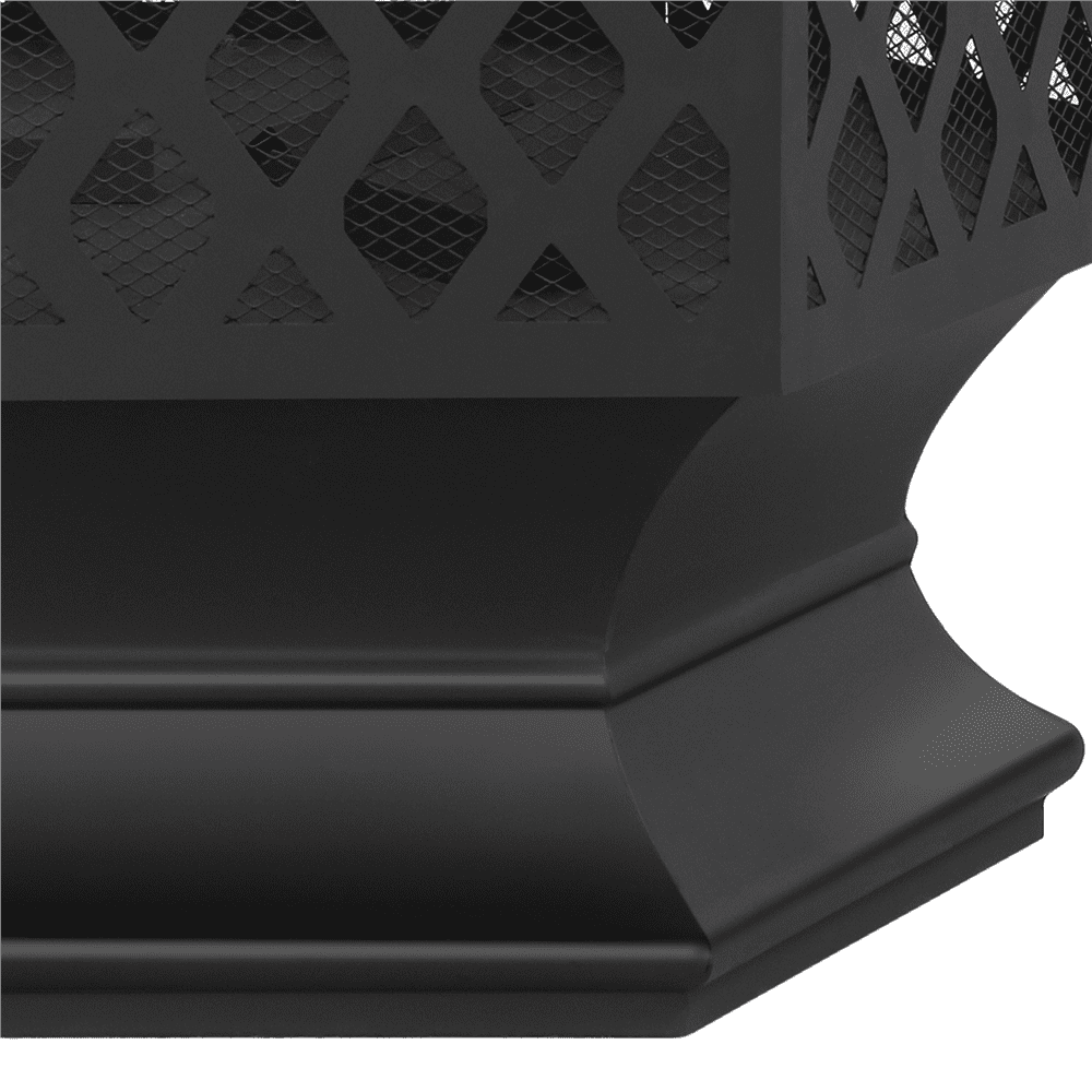 Yaheetech 24'' Outdoor Fire Pit with Mesh Poker Sides Cover, Black