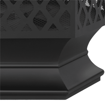 Yaheetech 24'' Outdoor Fire Pit with Mesh Poker Sides Cover, Black