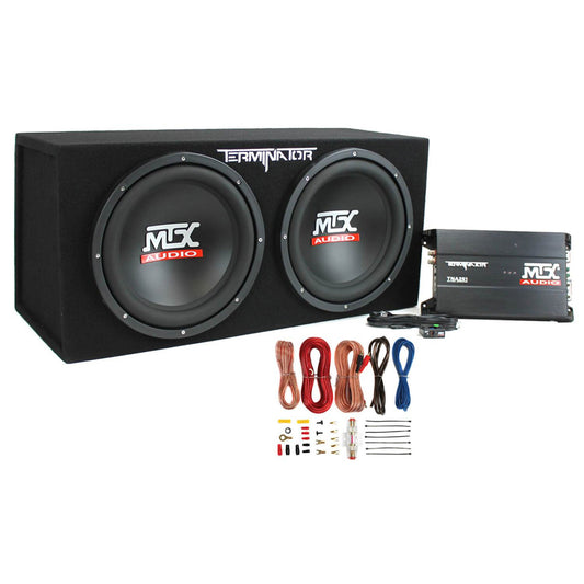 MTX 12" 1200W Dual Loaded Car Subwoofer Audio, Sub Box, Amplifier & Amp Kit - Find Fresh Goods
