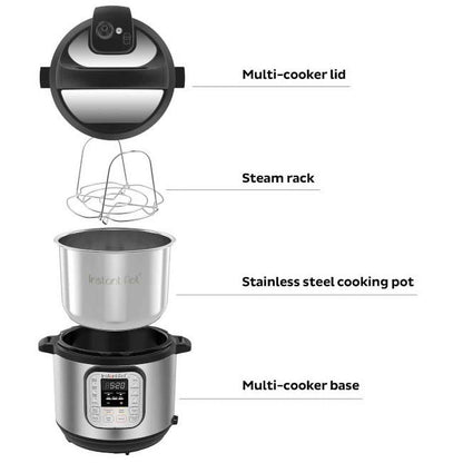 Instant Pot Duo 7-in-1 Electric Pressure Cooker, Slow Cooker, Rice Cooker, Steamer, Sauté, Yogurt Maker, Warmer & Sterilizer, Includes Free App with over 1900 Recipes, Stainless Steel, 3 Quart