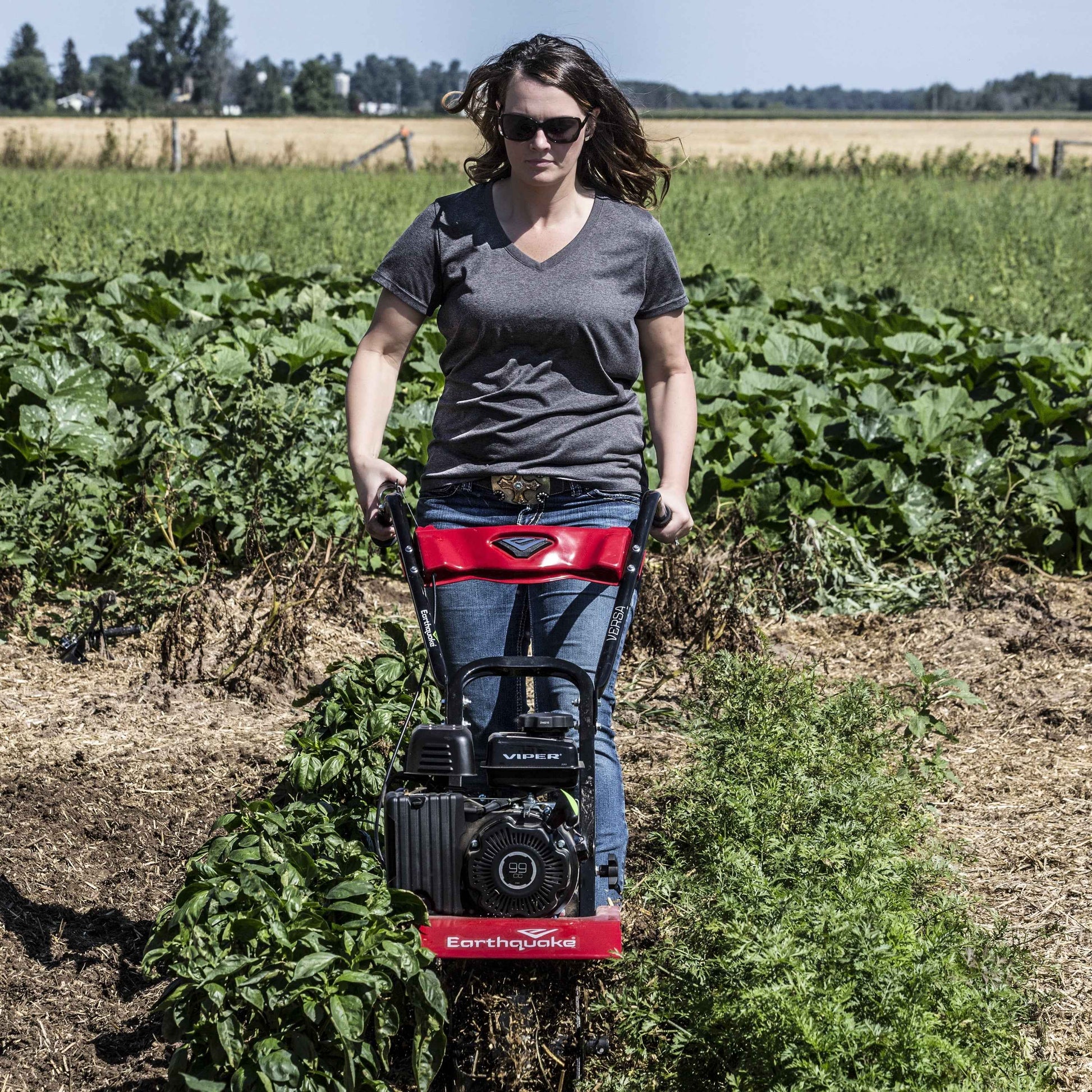 Earthquake Versa Tiller Cultivator 99cc Viper Engine, Red