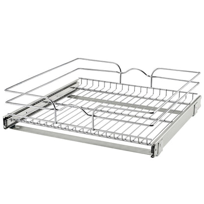 Rev-A-Shelf Pullout Basket Organizer for Kitchen or Vanity Cabinets, 21 x 20 In, 5WB1-2120CR-1
