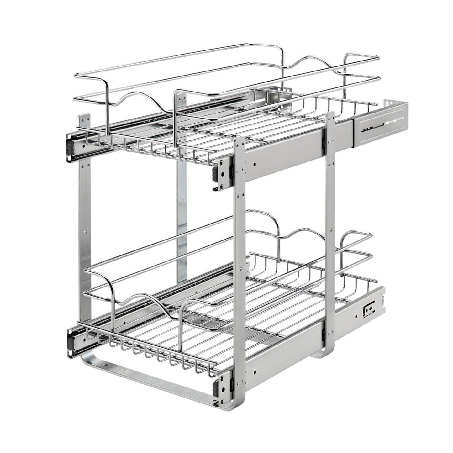 Rev-A-Shelf Pullout 2-Tier Basket Organizer for Kitchen or Vanity Cabinets, 12 x 18 In, 5WB2-1218CR-1