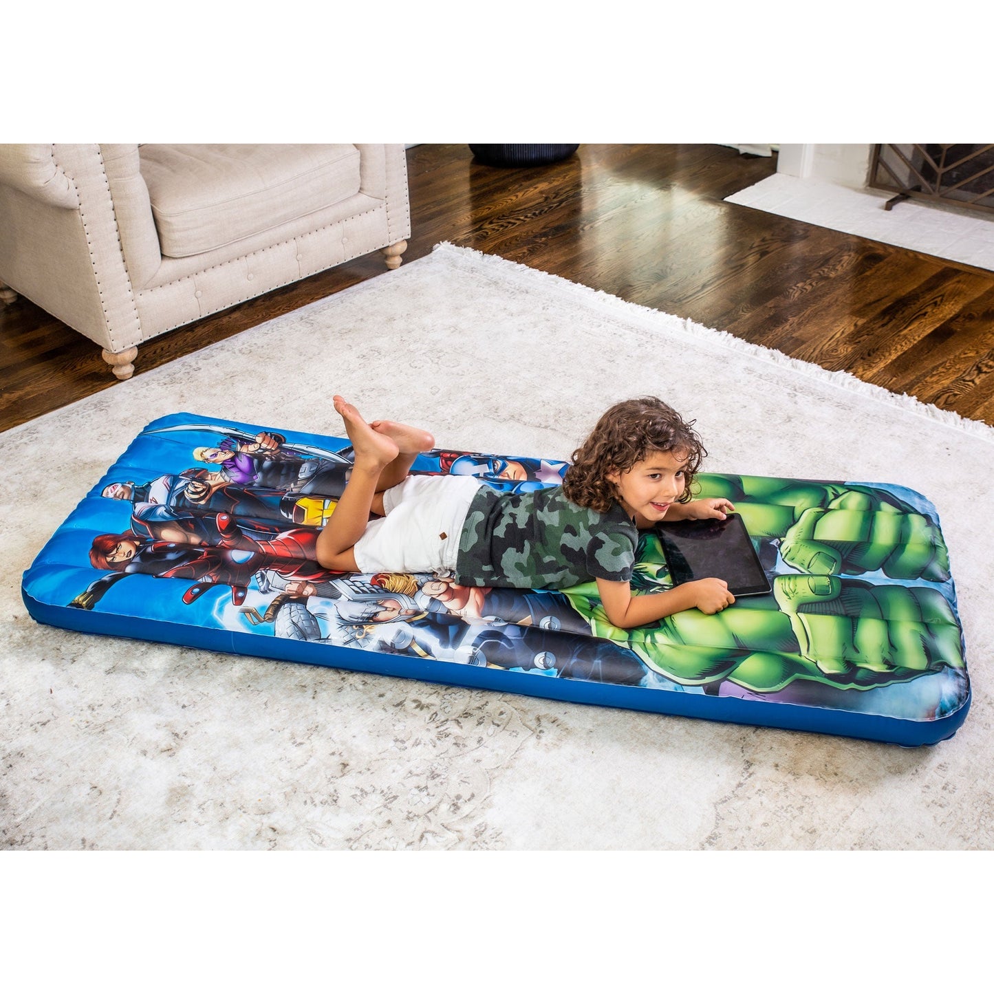 Living iQ Jr Twin Travel Size Kids Blow Up Air Bed Mattress