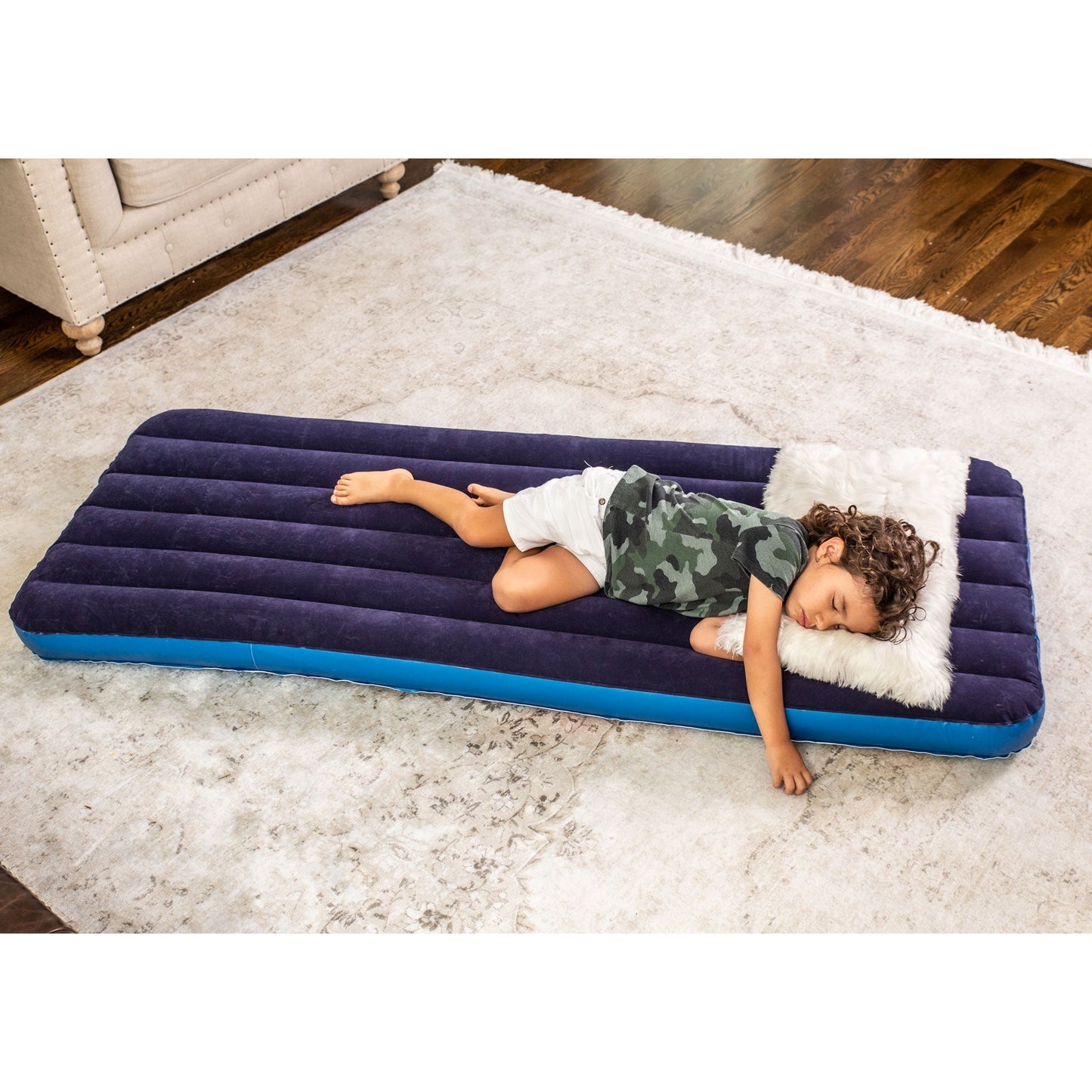 Living iQ Jr Twin Travel Size Kids Blow Up Air Bed Mattress