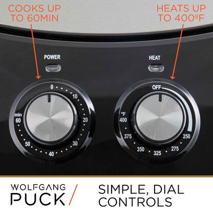 Wolfgang Puck 310oz Stainless Steel Air Fryer, Large Single Basket Design, Simple Dial Controls