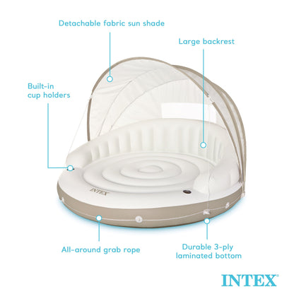 Intex Inflatable Canopy Island Float Lounge, 78.5" x 59"