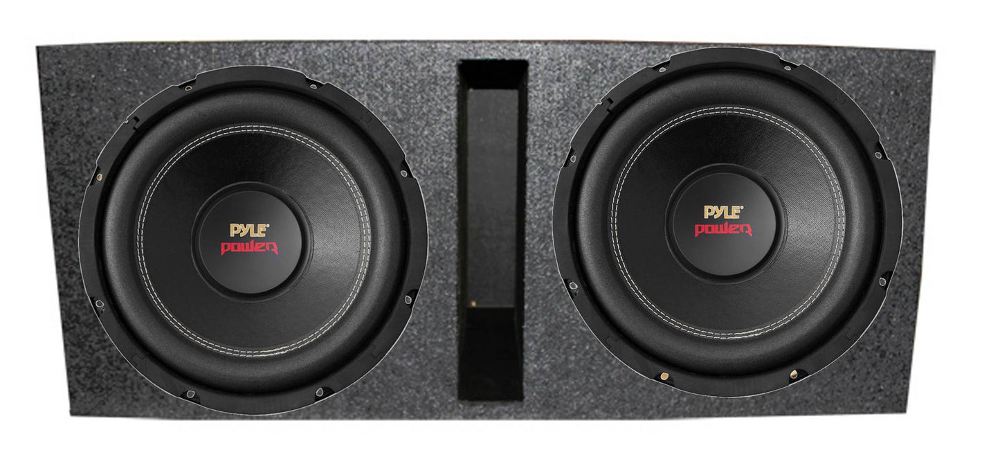 Pyle PLPW15D 15" 2000W 4-Ohm Car Subwoofer Pair & QBASS15 Dual Ported Enclosure - Find Fresh Goods