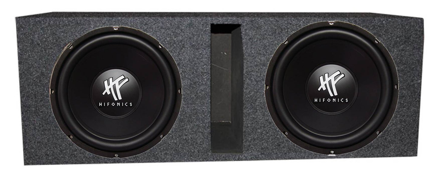 HIFONICS 12" 1600W Car Audio Subwoofer Speaker, 2 Pack & QPower Ported Enclosure - Find Fresh Goods