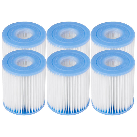 Intex 29007E Type H Easy Set Filter Cartridge Replacement for Pools, 6 Pack