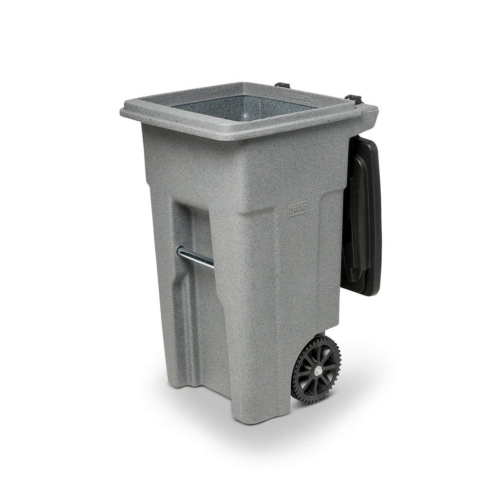 Toter Trash Can Graystone with Wheels and Lid, 32 Gallon
