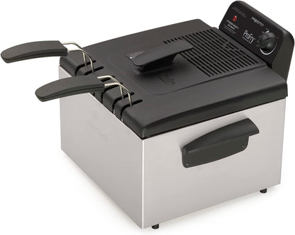 Presto 05466 Stainless Steel Dual Basket Pro Fry Immersion Element Deep Fryer