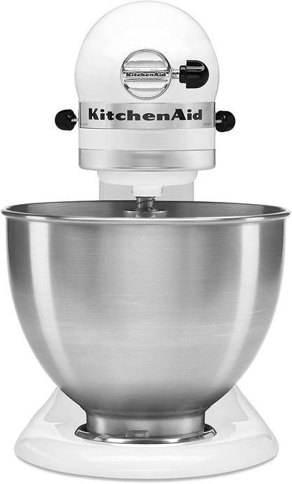 KitchenAid K45SSWH Classic Series 4.5 Qt. 10-Speed White Stand Mixer with Tilt-Head