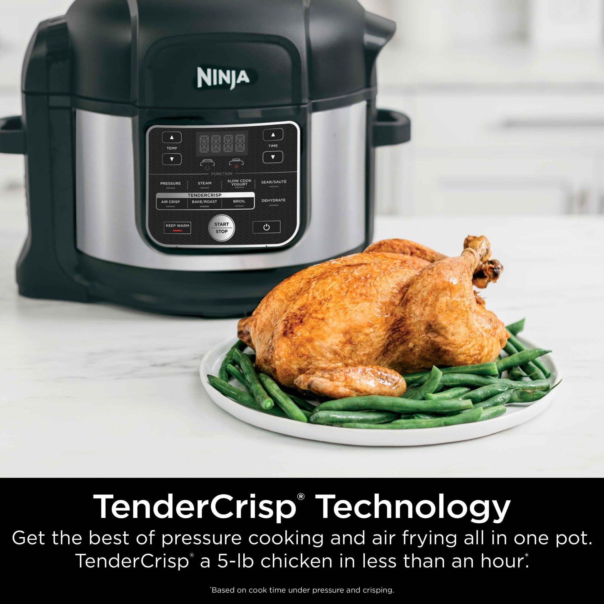 Ninja Foodi 10-in-1 Multi-Cooker, 6.5 Quart, Pressure Cooker & Air Fryer, Stainless Steel, OS300