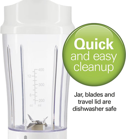 Hamilton Beach Single-Serve Personal Blender – White – 14oz