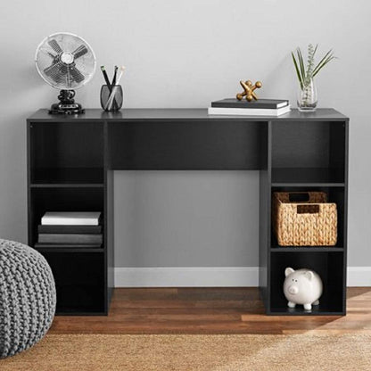 6-Cube Storage Computer Desk, True Black Oak