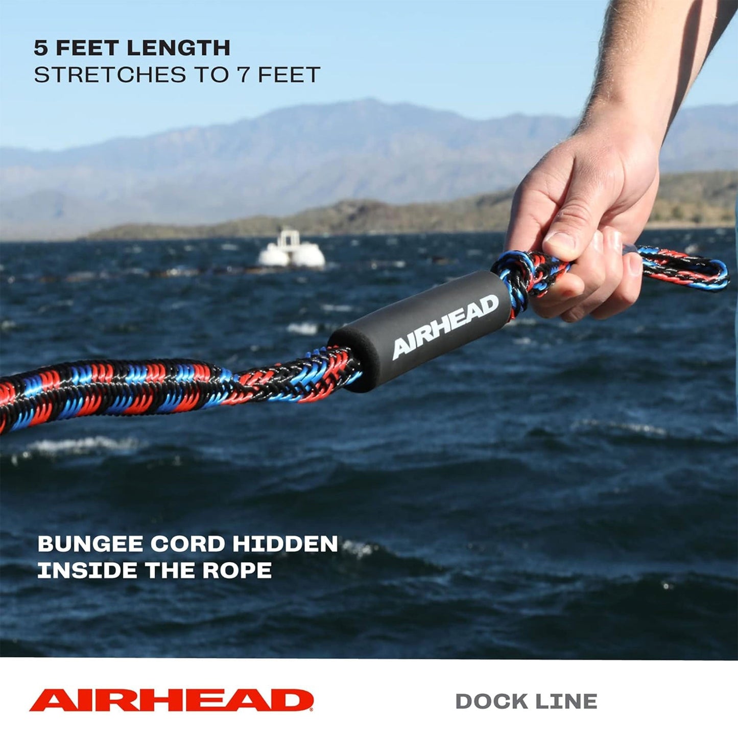 AIRHEAD AHDL-5 Bungee Dock Line 5 Feet Boat Cord, Stretches to 7 Feet