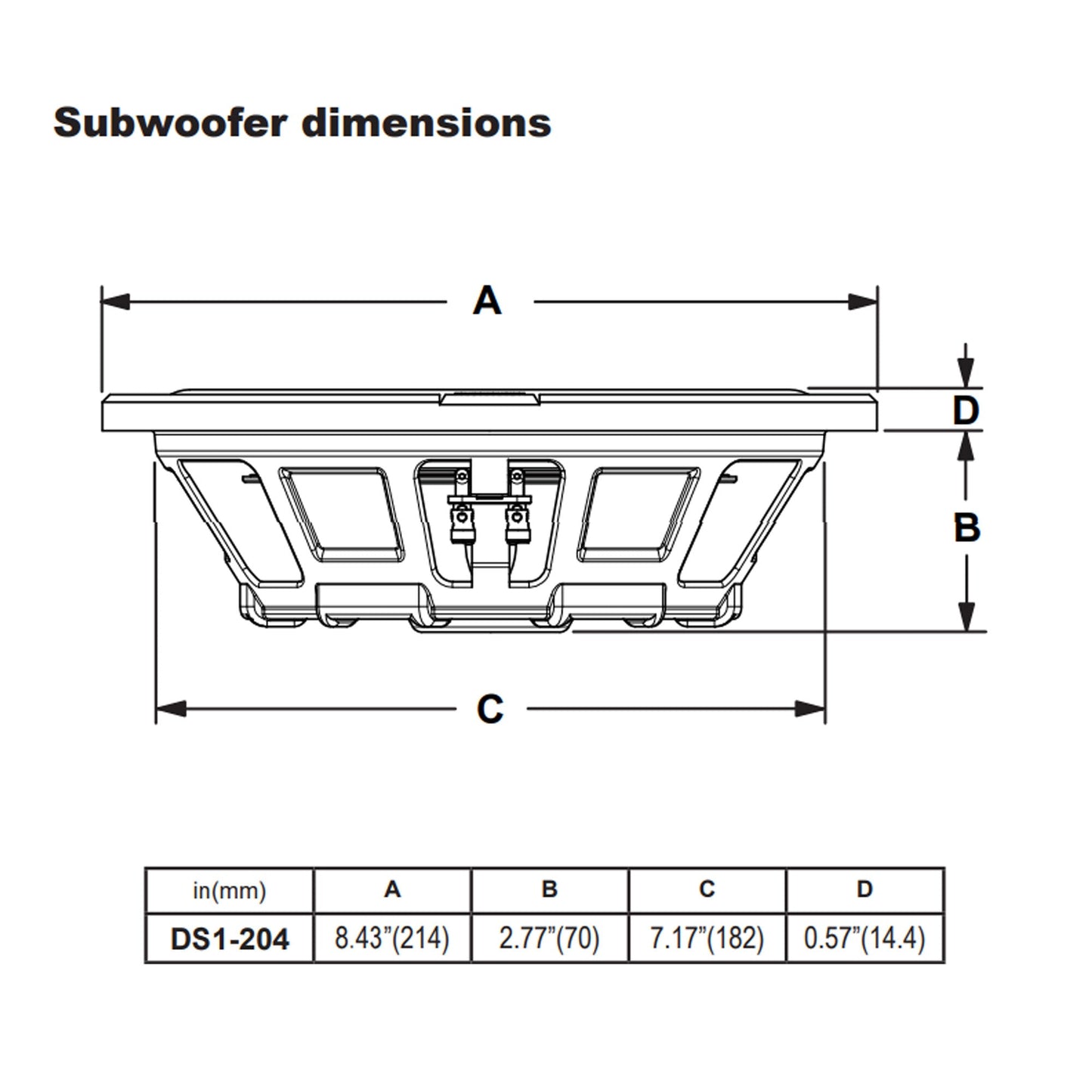 MB Quart DS1-204 400 Watt 8 Inch Shallow Slim DVC 4 Ohm Car Sub, Single Speaker - Find Fresh Goods