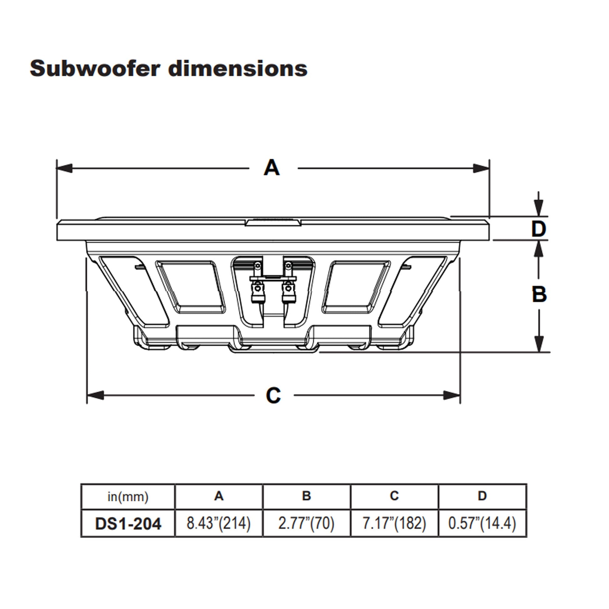 MB Quart DS1-204 400 Watt 8 Inch Shallow Slim DVC 4 Ohm Car Sub, Single Speaker - Find Fresh Goods