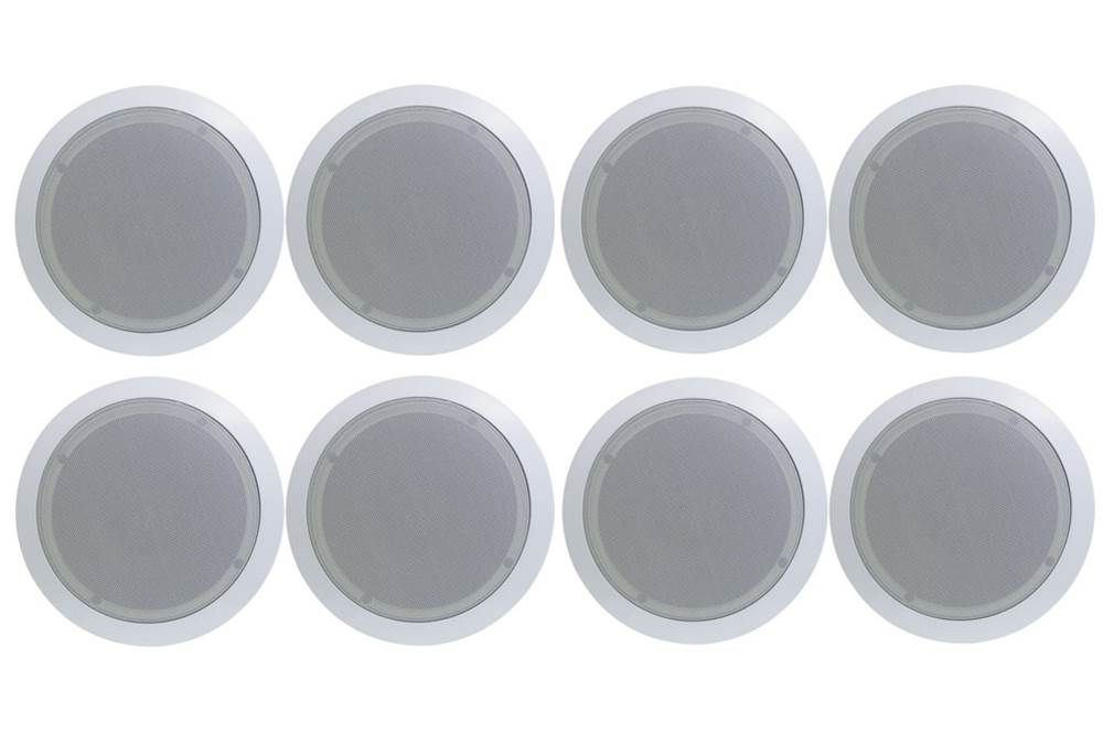 Pyle PDIC51RD 150W 5.25" Round Flush Mount In-Wall/Ceiling Home Speakers, 8 Pack