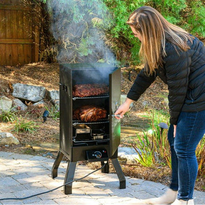 MB20077618 1050 Digital Charcoal Grill and Smoker Combo in Black