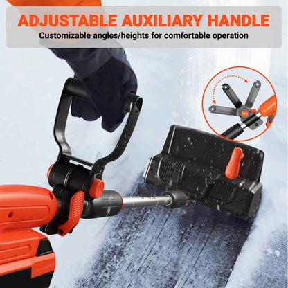 VOLTASK 24V 13-inch Cordless Snow Shovel Electric Snow Blower with Directional Plate, Battery & Quick Charger Included for Driveway & Sidewalks Black