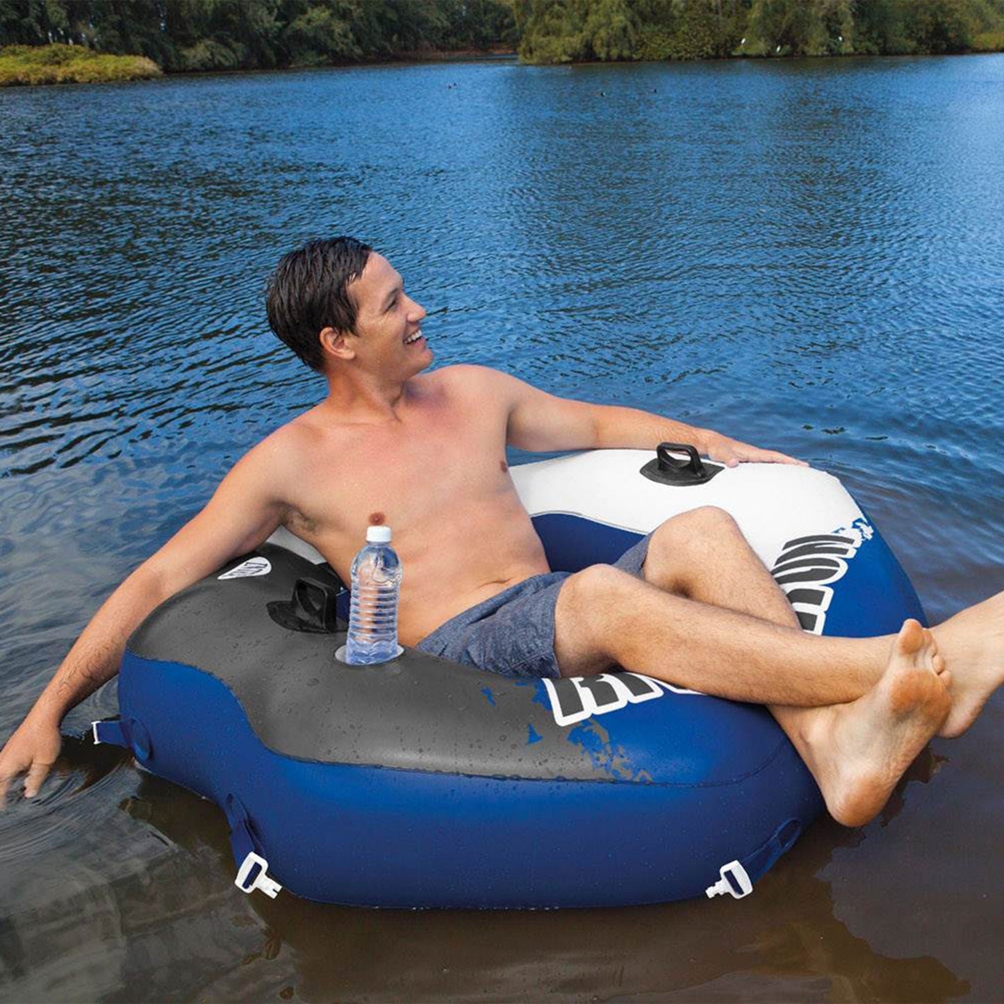 Intex 58854EP River Run Connect Lounge Inflatable Floating Water Tube (2 Pack)