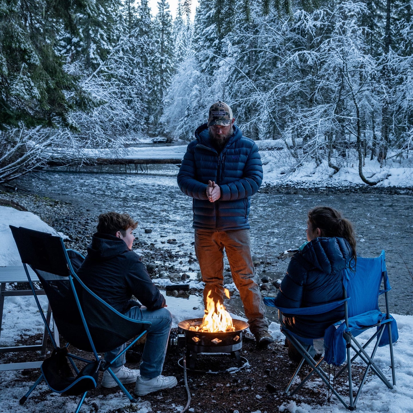 Flame King 19-inch Portable Smokeless Propane Fire Pit with Self-Igniter, 58,000 BTU