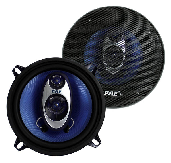 Pyle PL53BL 5.25" 200W 3-Way Car Audio Triaxial Speakers Stereo Blue (Pair)