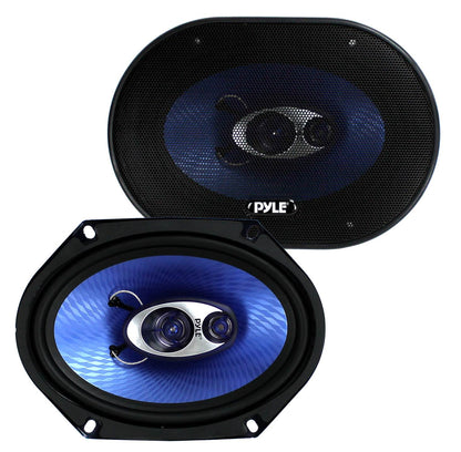 Pyle PL683BL 6x8" 360 Watt 3-Way Car Coaxial Audio Speakers Stereo, Blue (Pair) - Find Fresh Goods