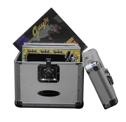 Odyssey KROM Series Record Utility Case for 70 12" Vinyl Records & LPs, Silver