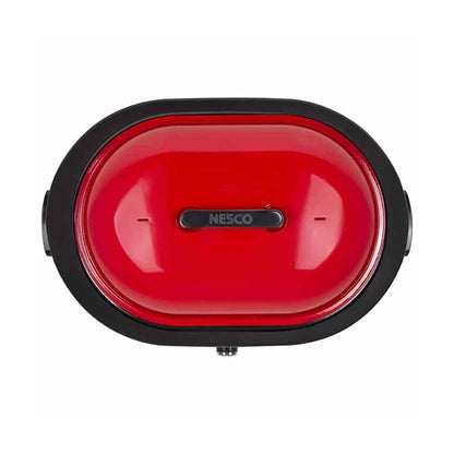 NESCO 18-Qt 1,450-Watt Roaster with Porcelain Cookwell, Chrome Red