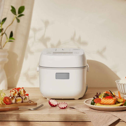 Toshiba 3-Cup Electric Rice Cooker, Steamer and Warmer, White - Nonstick Interior