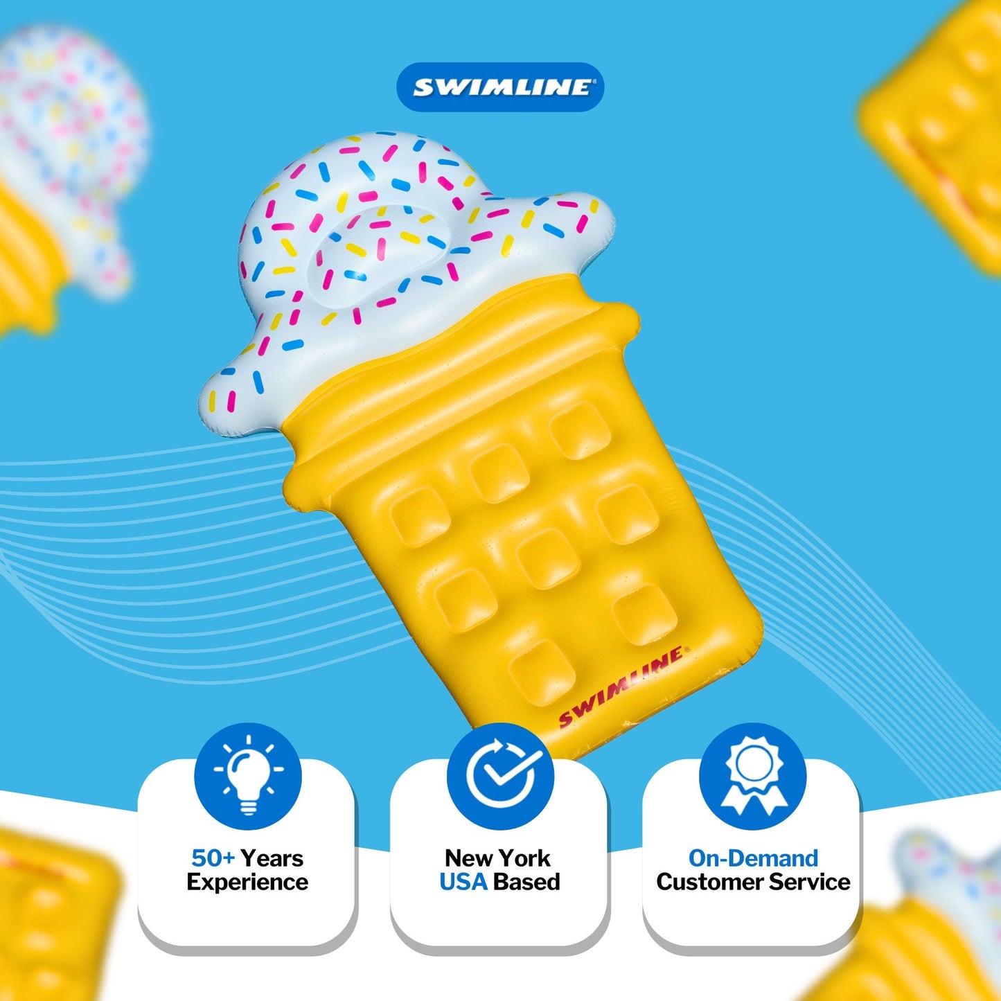 Swimline Ice Cream Dream Float Inflatable Swimming Pool Floating Lounger Raft