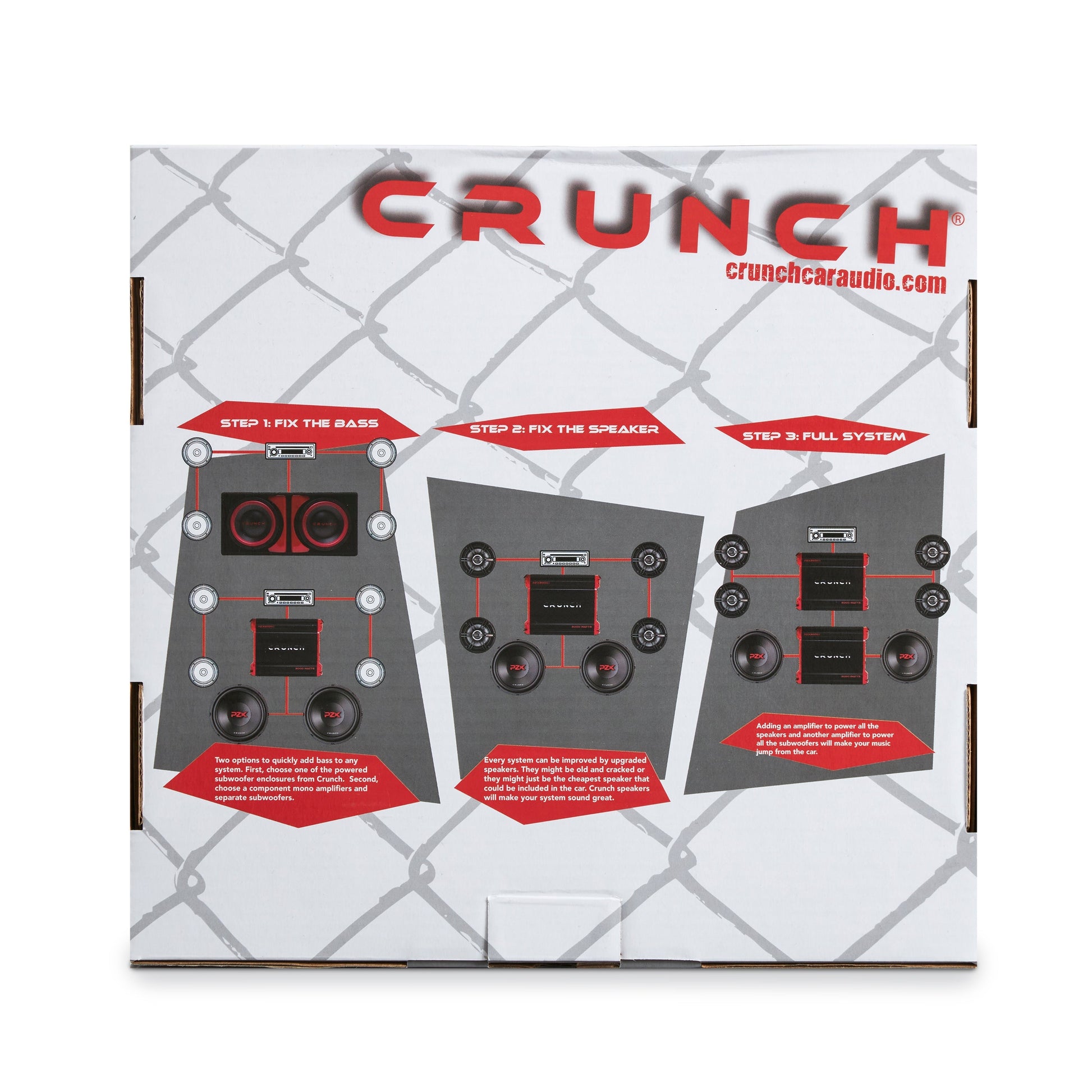 Crunch PX-1000.2 2 Channel 1000 Watt Amp A/B Class Stereo Amplifier (4 Pack) - Find Fresh Goods