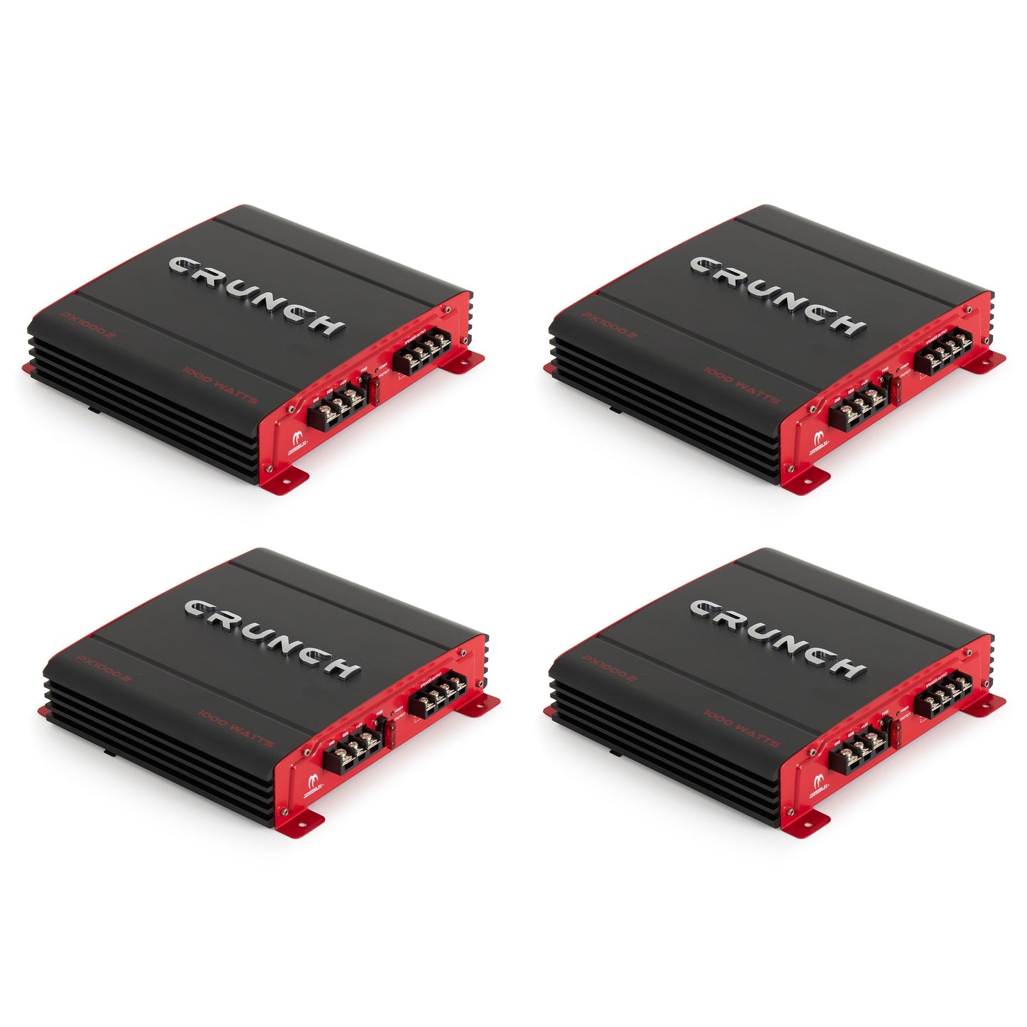 Crunch PX-1000.2 2 Channel 1000 Watt Amp A/B Class Stereo Amplifier (4 Pack) - Find Fresh Goods