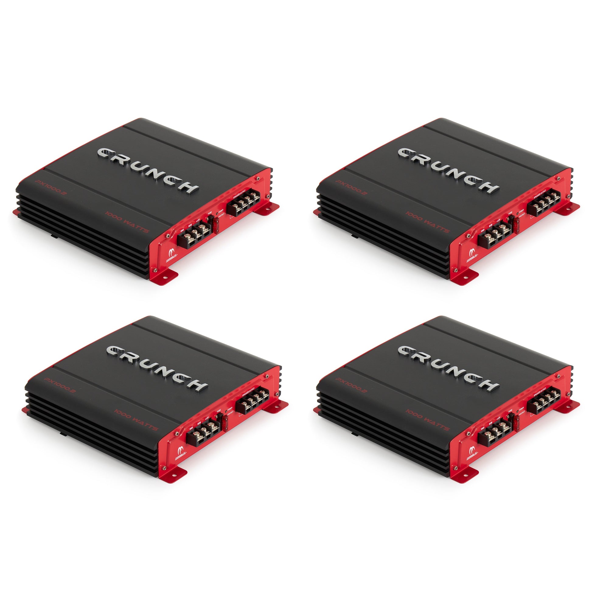 Crunch PX-1000.2 2 Channel 1000 Watt Amp A/B Class Stereo Amplifier (4 Pack) - Find Fresh Goods