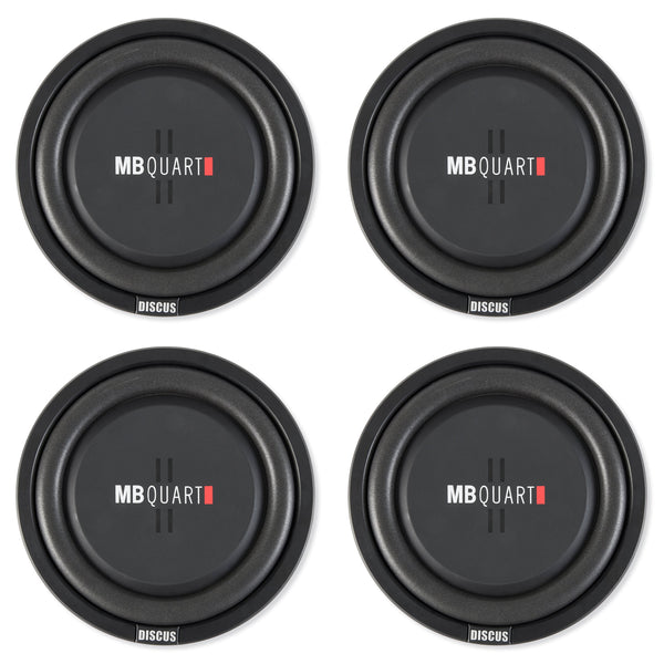 MB Quart DS1-304 1600 Watt 12 Inch Slim Shallow Automotive Subwoofers, 4 Piece