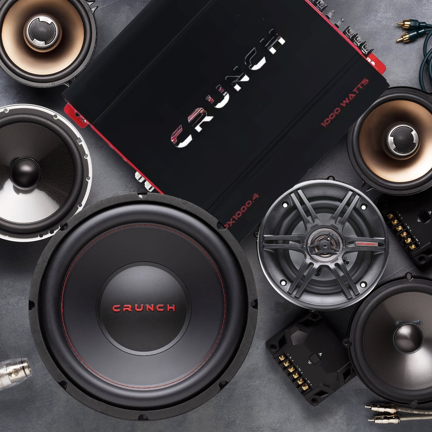 Crunch PX-1000.4 4 Channel 1000 Watt Amp A/B Class Car Stereo Power Amplifier - Find Fresh Goods